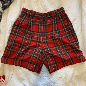Grunge/Punk plaid trouser shorts